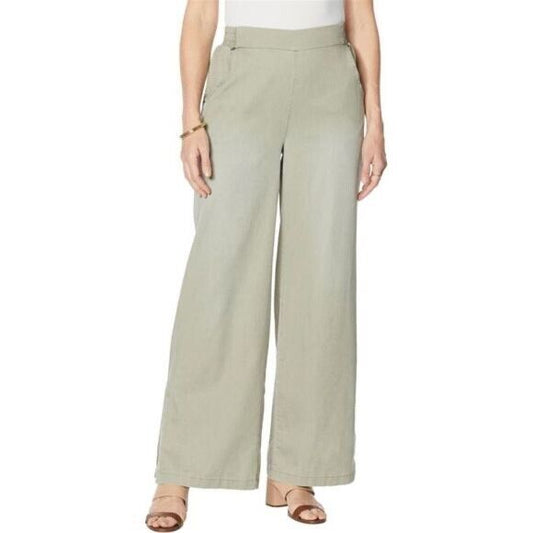 DG2 Diane Gilman SoftCell Side Slit Pull-On Pants Women's Sage Size XXS