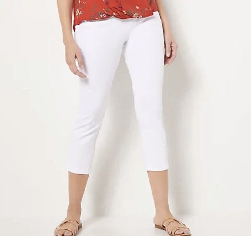 Belle by Kim Gravel Flexibelle Crop Jeans white Size 2 New