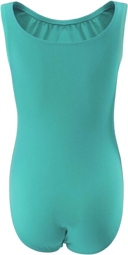 WEGETIT Gymnastics Leotards for Girls Classic Ballet Sleeveless(Green, 6-8years)