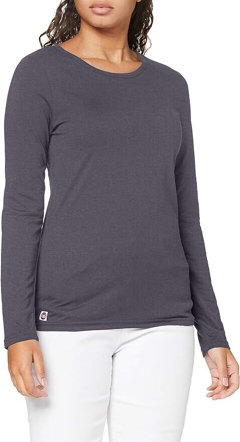 Sivvan Scrubs for Women - Long Sleeve Comfort Underscrub Tee S8500(Charcoal-S)