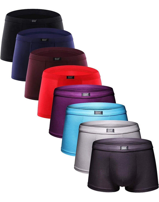 Youlehe Men's Underwear Soft Bamboo Boxer Briefs Stretch Trunks 8 Pack XL