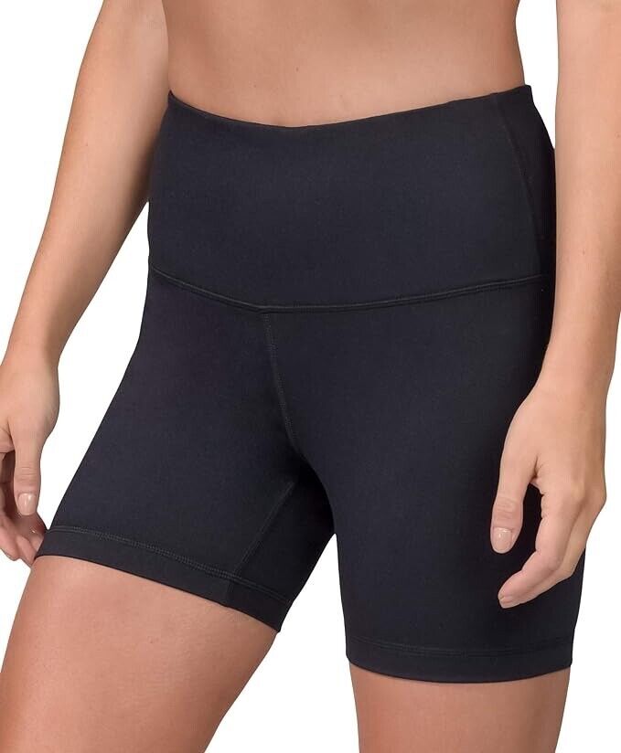 Velocity High Waisted Squat Proof Active Shorts for Women - Black - Medium