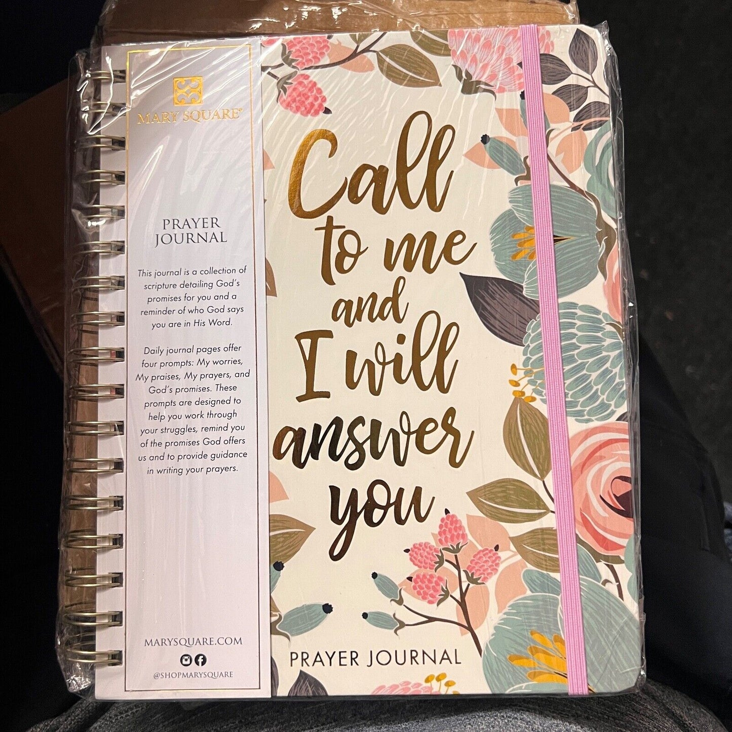 Mary Square Prayer Journal Set with Scripture Toolbox - Peach Floral - H225017