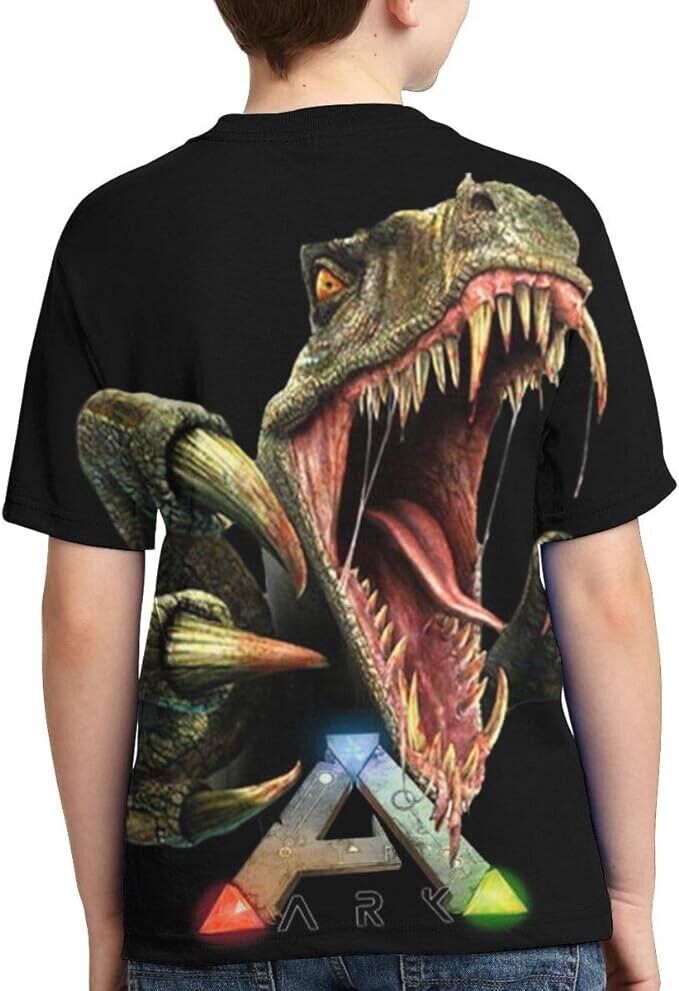 Cai Jingg ARK-Survival Evolved Boy's Comfortable T-Shirt Full Sleeves (Black-XS)