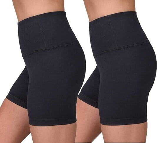 Velocity High Waisted Squat Proof Active Shorts for Women - Black - Medium