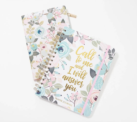 Mary Square Prayer Journal Set with Scripture Toolbox - Peach Floral - H225017