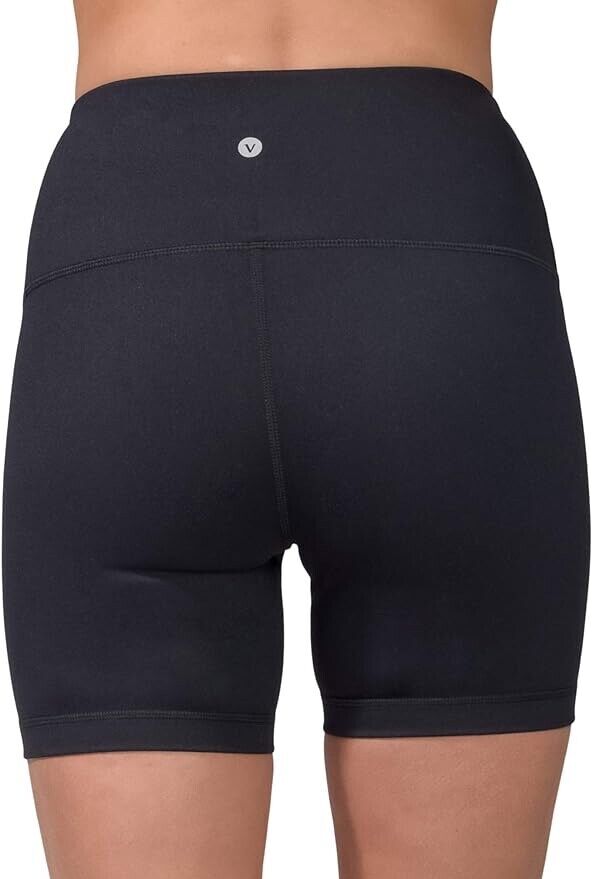 Velocity High Waisted Squat Proof Active Shorts for Women - Black - Medium