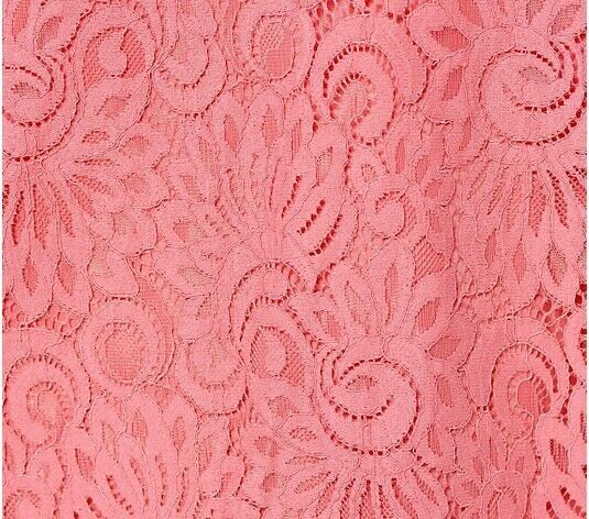 Isaac Mizrahi Live Lace Split-Neck Swing Tunic w/ 3/4-Slvs (Coral, S) A470079