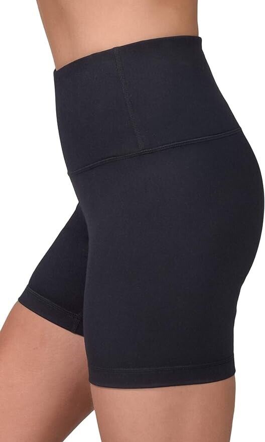 Velocity High Waisted Squat Proof Active Shorts for Women - Black - Medium