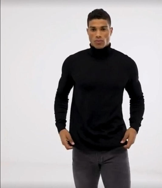 KINGBEGA Mens Stretch Solid Pullover Sweaters Casual Knitted Thermal (Size :2XL)