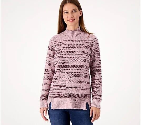 Susan Graver Turtleneck Sweater with Forward Seams (Faded Plum, X-Small) A463177