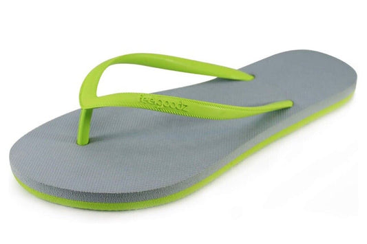 Feelgoodz Women's Streams Natural Rubber Comfort Flip Flops Size 9 Lime