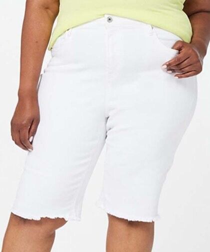 All Worthy Hunter McGrady Regular Denim Bermuda Shorts (White,Tall 8) A396769