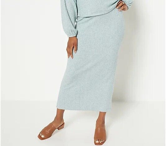 Candace Cameron Bure Petite Pointelle Pull-On Skirt Evergreen, XXS