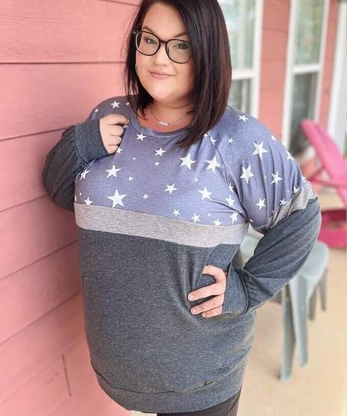 TIYOMI Plus Size Tops for Women Round Neck Long Sleeve Leopard Plaid ( 2Xl )