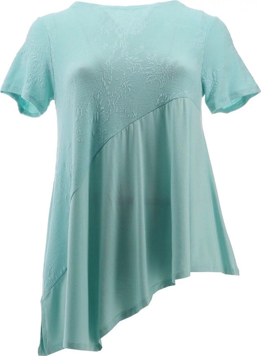 DG2 by Diane Gilman Asymmetric Tee Teal NWT Size XL