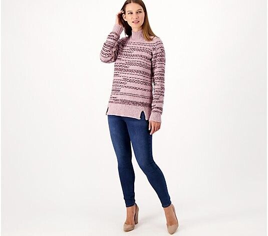 Susan Graver Turtleneck Sweater with Forward Seams (Faded Plum, X-Small) A463177