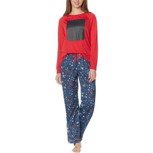 Sunday Brunch Womens Chalk PJ Set High Risk Red Navy Chalk 771898D