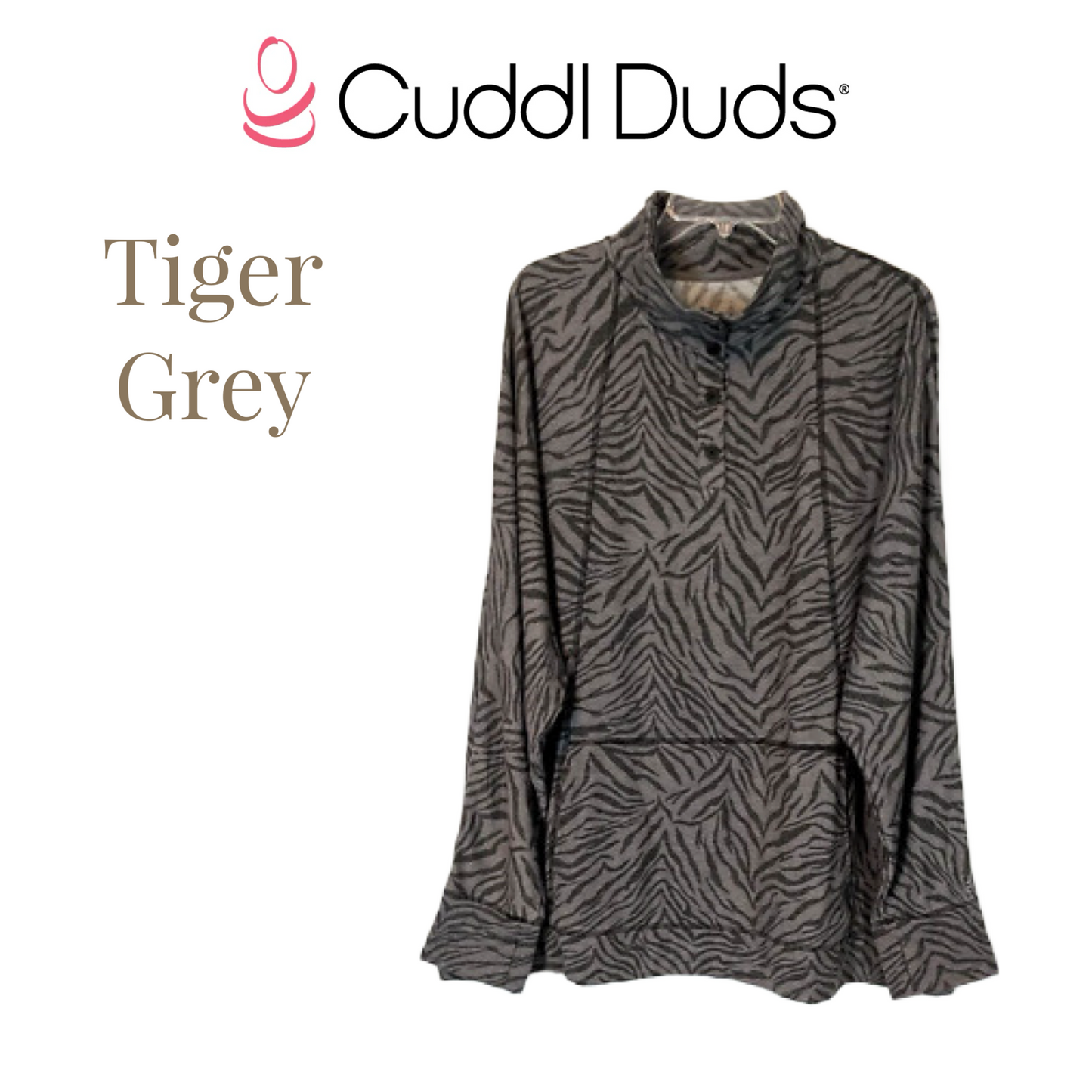 Cuddl Duds Comfortwear Mock Neck Henley Pullover