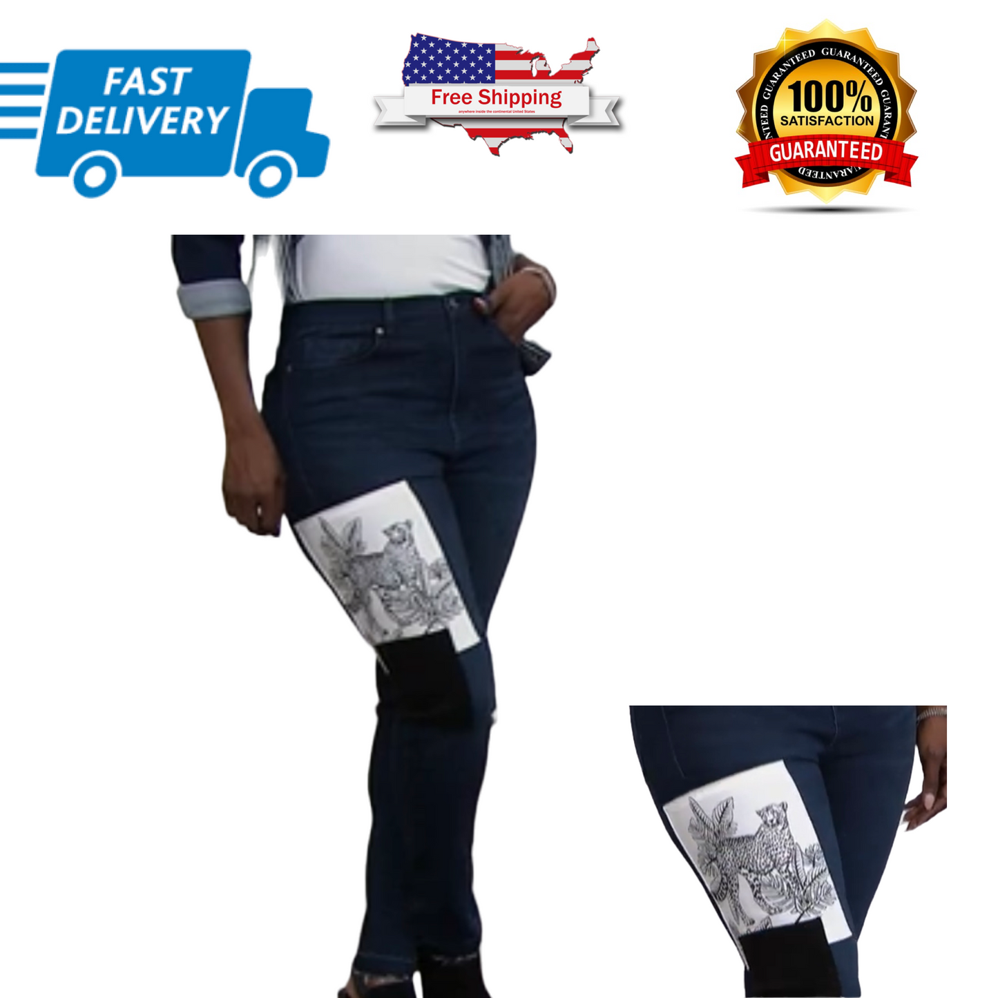 DG2 by Diane Gilman Classic
Stretch Appliqu Patch Skinny Indigo size 0