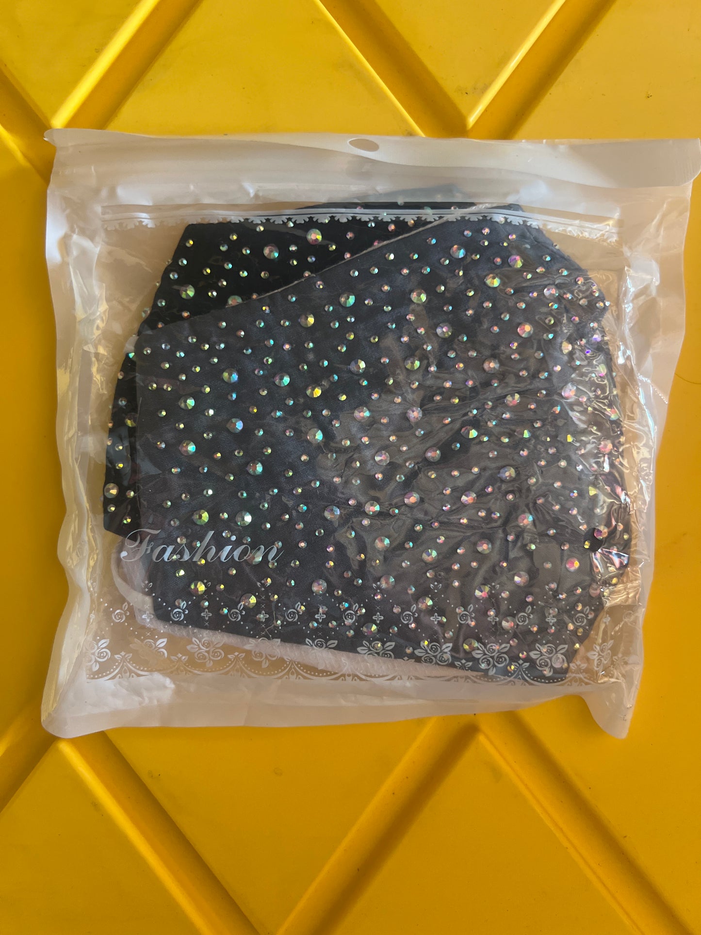 2 Pack Rhinestone Face Cloth Mask Reusable Breathable Washable Bling Sparkly