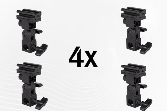 4X From Bracket Umbrella Holder Flash Hot Shoe Mount Adapter Light Stand