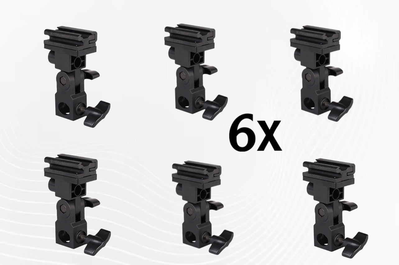 6X From Bracket Umbrella Holder Flash Hot Shoe Mount Adapter Light Stand