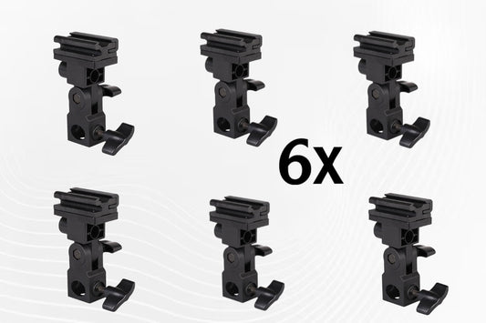 6X From Bracket Umbrella Holder Flash Hot Shoe Mount Adapter Light Stand
