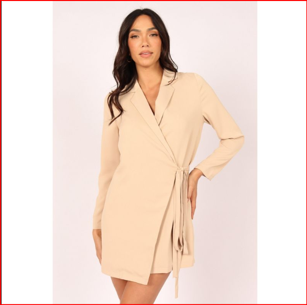 PETAL AND PUP Women's Sumit Blazer Dress / BEIGE/ XL