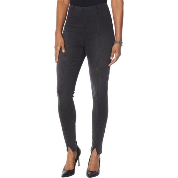 DG2 Diane Gilman VStretch Pintuck Pull-On Skinny Jean BLACK 779656