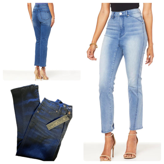 DG2 by Diane Gilman Women’s FLEXstretch Denim Seamed Straight Ankle Jean Women's -794-616