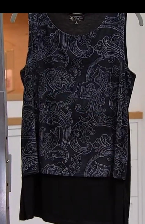 Printed Stretch Velvet Easy Tank Women’s (BLACK)