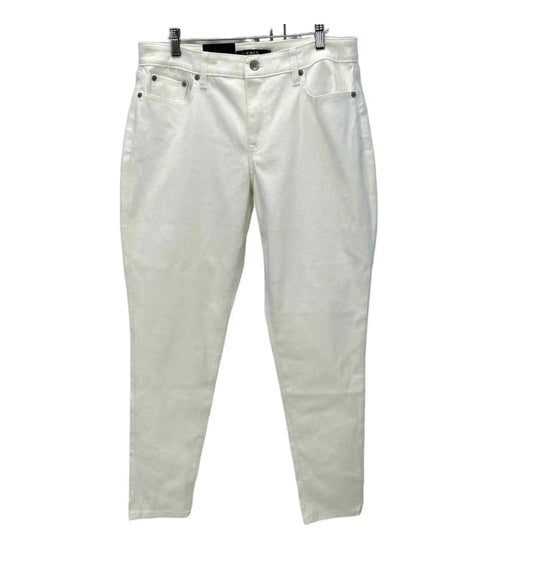 Lauren Ralph Lauren Super Stretch Curvy Mid-Rise Skinny Leg Jeans - White -size 6