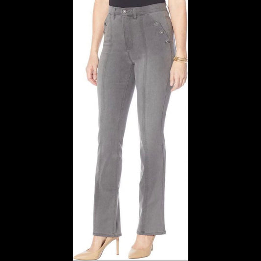 DG2 by Diane Gilman Virtual Stretch Button Pocket Bootcut Jean - 775-666