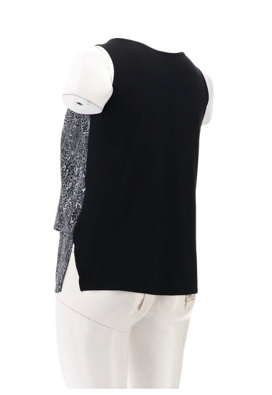 DG2 Diane Gilman Charmeuse Layered Tank- Black Snake