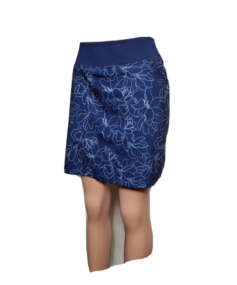 Cypress Club Women’s Slimming Tummy Pull On Skort with Pockets- Navy Blue