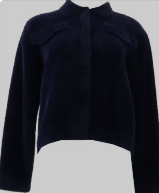 DG2 Diane Gilman Fuzzy Knit Sweater Jacket Women’s