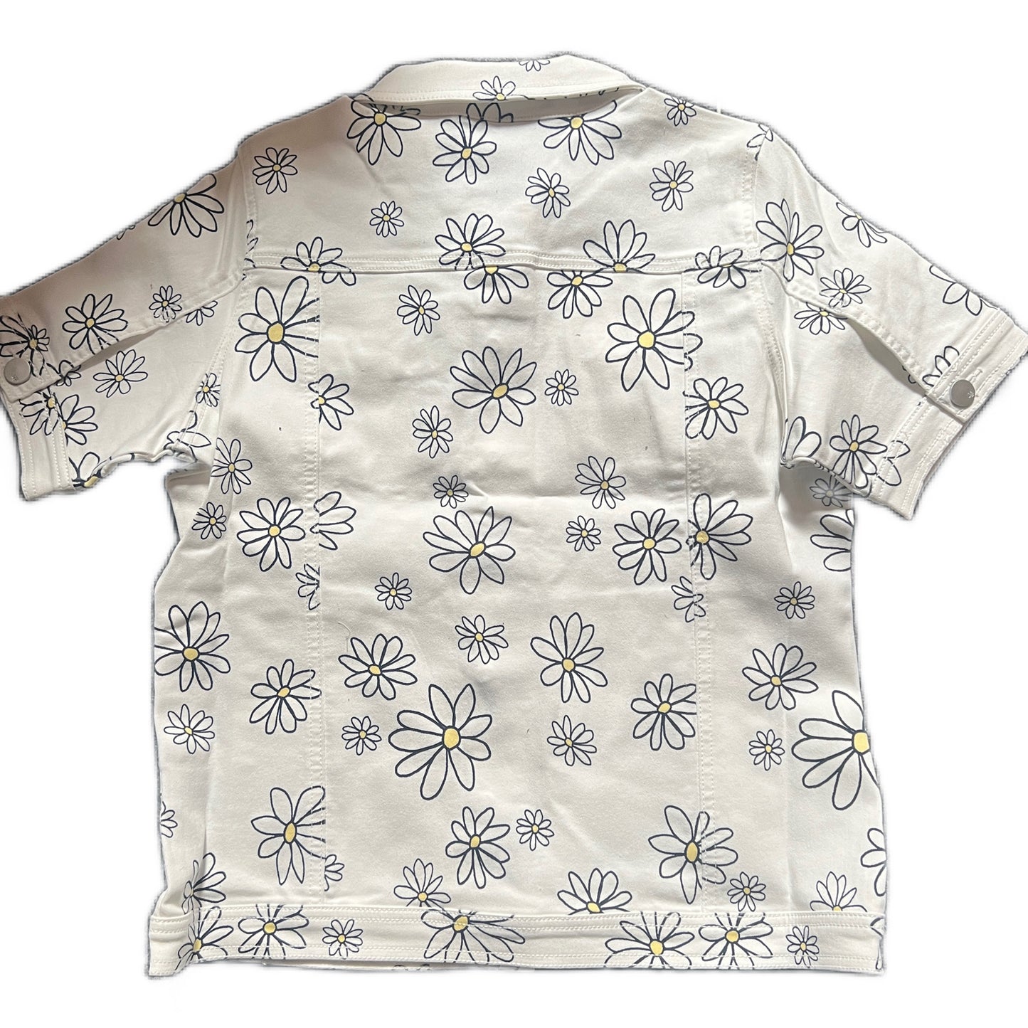 DIANE GILMAN DG2 VS PRINT S/S DENIM JACKET WHITE DAISIES SIZE MEDIUM