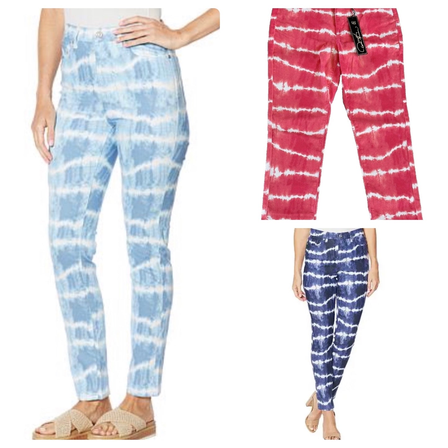 DG2 Diane Gilman Women's Classic Stretch Tie Dye Skinny Jeans