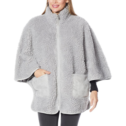 Laurier Women’s Reversible Poncho Coat- Grey