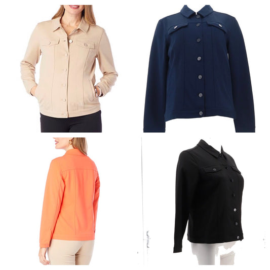 DG2 by Diane Gilman 4-Way All Day Knit Twill Jacket Women’s