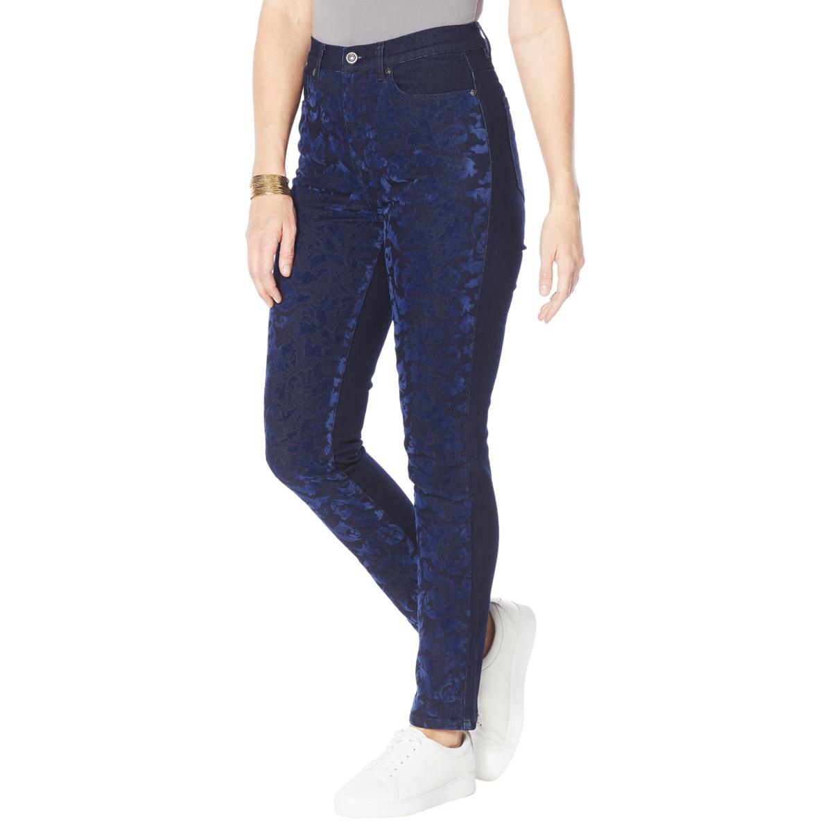 DG2 by Diane Gilman Classic Stretch Front Flocked Skinny Jean Women’s