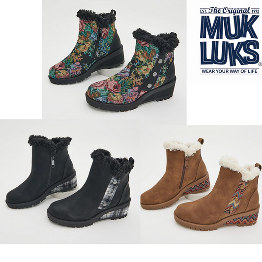 Muk Luks Wedge Winter Booties - Norway Halden