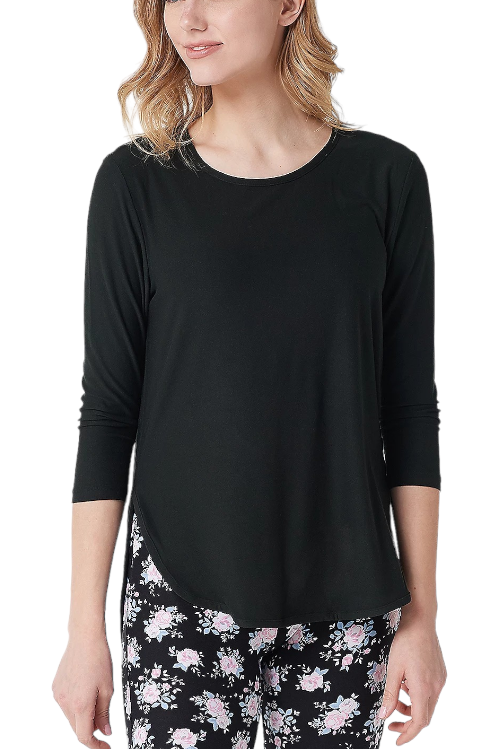 MUK LUKS Cloud Knit Crew-Neck Tunic w/ Hi-Low Hem