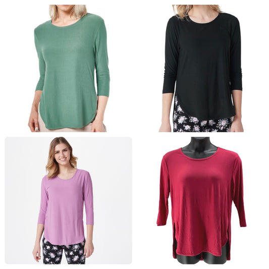 MUK LUKS Cloud Knit Crew-Neck Tunic w/ Hi-Low Hem