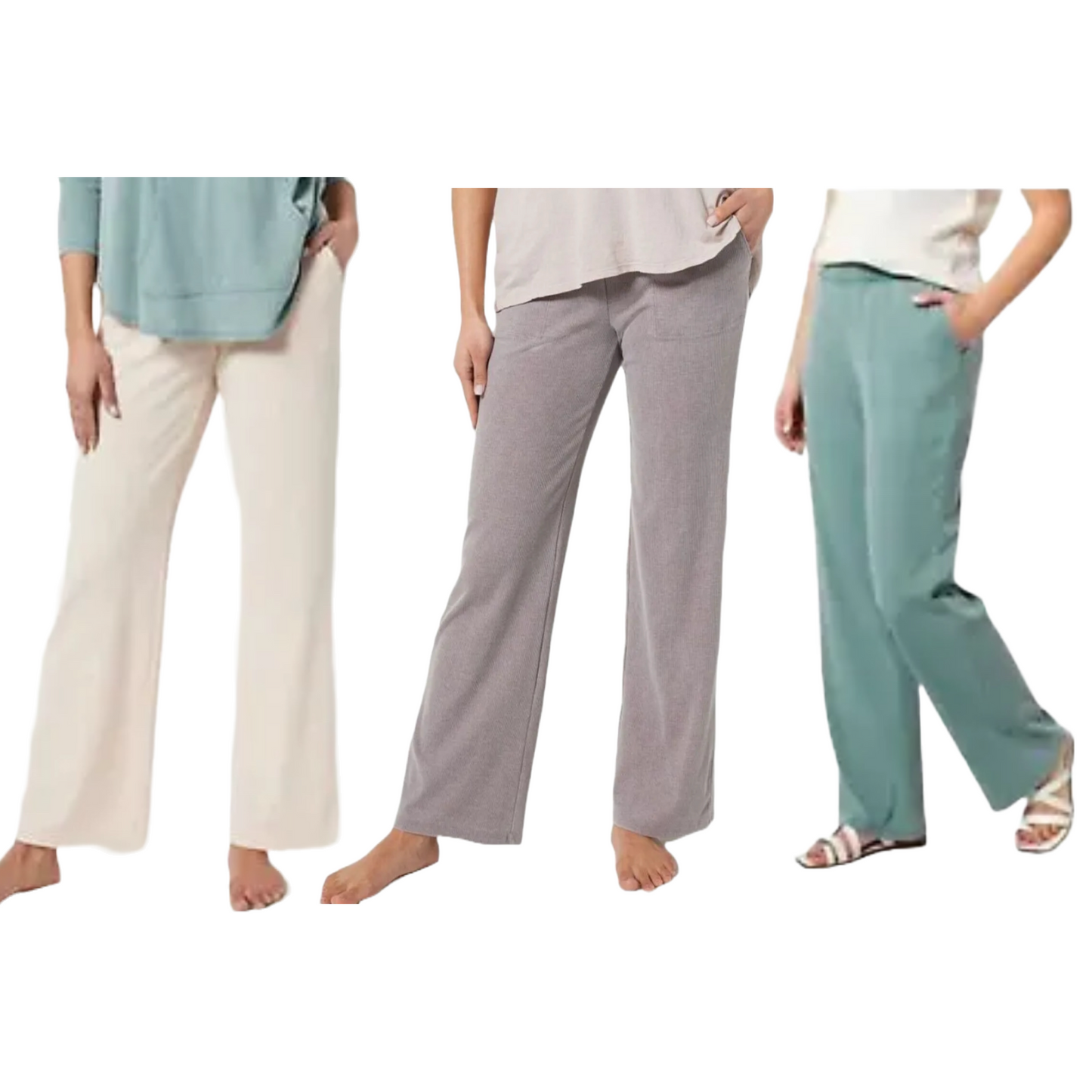 AnyBody Ribbed Beach Wash Straight Leg Pant 4X