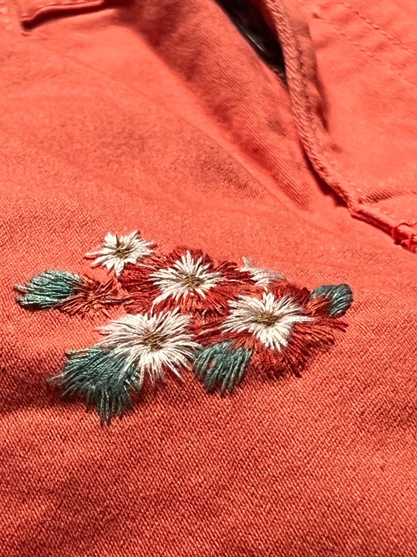 DIANE GILMAN,VS EMBROIDERED STRAIGHT CR CORAL Petite Size 0