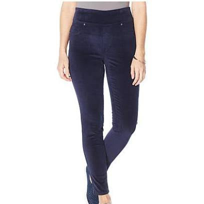 DG2 by Diane Gilman Stretch Velvet Ultra Skinny Jean (NAVY). Size-XS