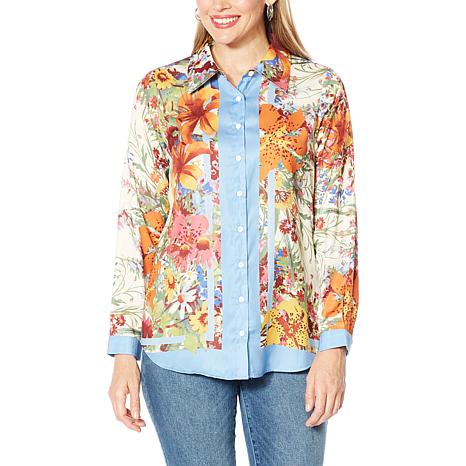 Diane Gilman DG2 PRINTED CHARMEUSE Shirt BLK