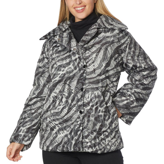 Dg2 By Diane Gilman Woven Puffer Jacket 779-670 (Grey)
